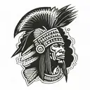 zulu warrior standing tattoo design idea