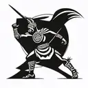 zulu warrior battling tattoo design idea