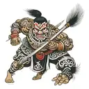 zulu warrior battling tattoo design idea