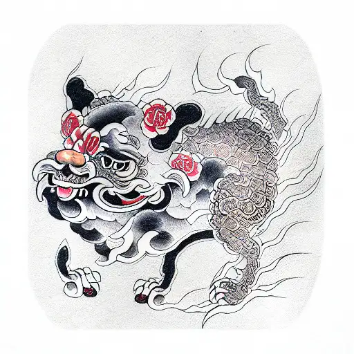 Foo Dog tattoo design idea