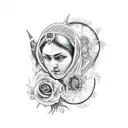 virgen rezando  tattoo design idea