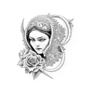 virgen rezando  tattoo design idea