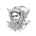 virgen rezando  tattoo design idea