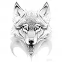 Lotus Flower wolf storm tattoo design idea