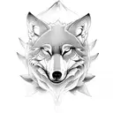 Lotus Flower wolf storm tattoo design idea