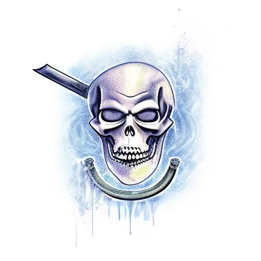 grim reaper with sword tattoo design idea