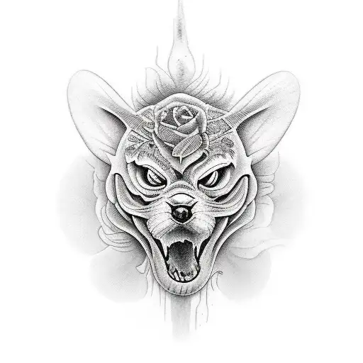 cane a peche tattoo design idea