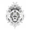 lion; vines, christian; large tattoo tattoo design idea