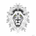 lion; vines, christian; large tattoo tattoo design idea