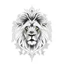 lion; vines, christian; large tattoo tattoo design idea
