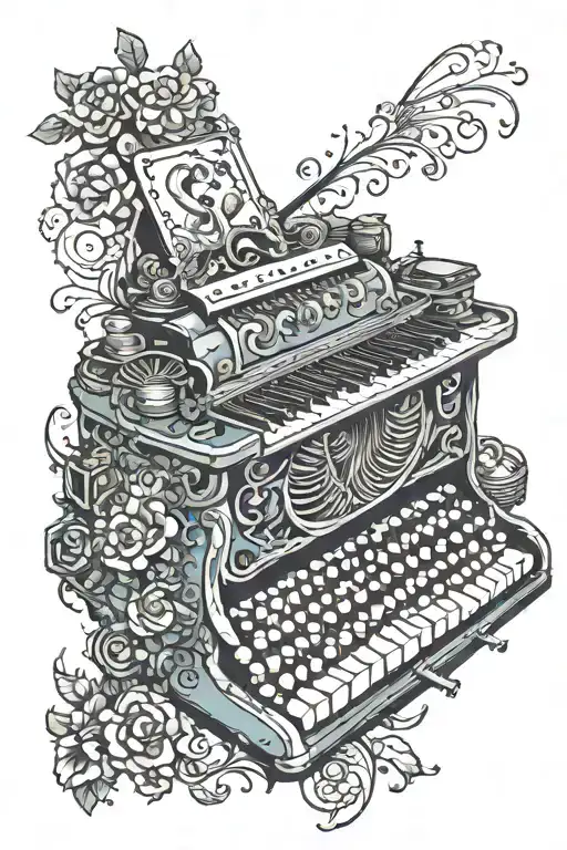 qwerty keyboard tattoo design idea