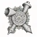 Virtual piping design software merging with digital design tools in a tattoo tattoo design idea