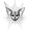 sphinx cat with crown roses tattoo design idea