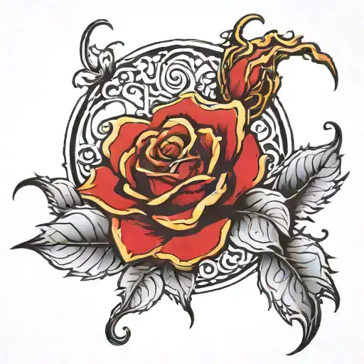 grateful dead rose made entirely of intricate design tattoo design idea