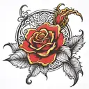 grateful dead rose made entirely of intricate design tattoo design idea