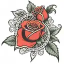 grateful dead rose made entirely of intricate design tattoo design idea