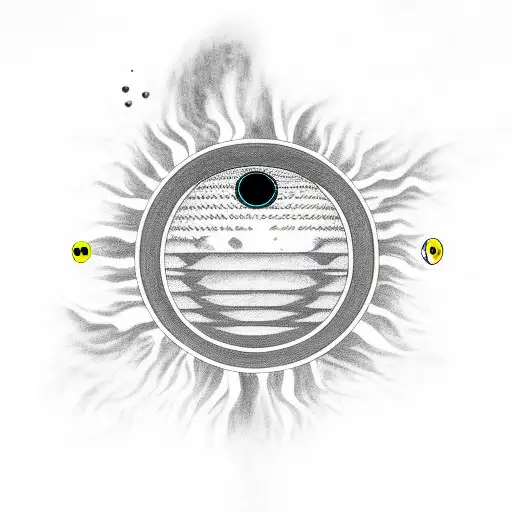black sun with a black tear drop underneath tattoo design idea
