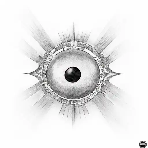 black sun with a black tear drop underneath tattoo design idea