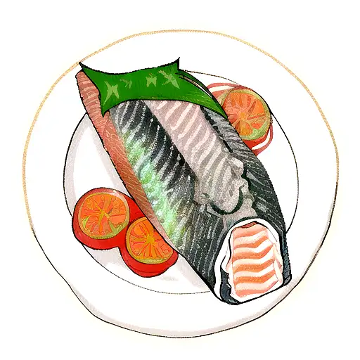 salmon tattoo design idea