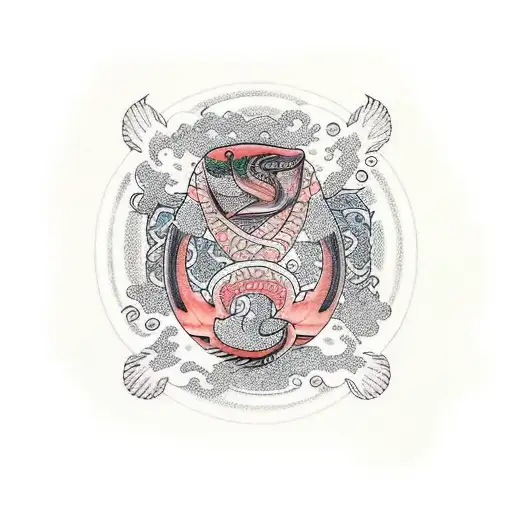 salmon tattoo design idea