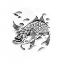 salmon tattoo design idea