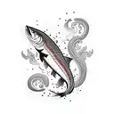 salmon tattoo design idea