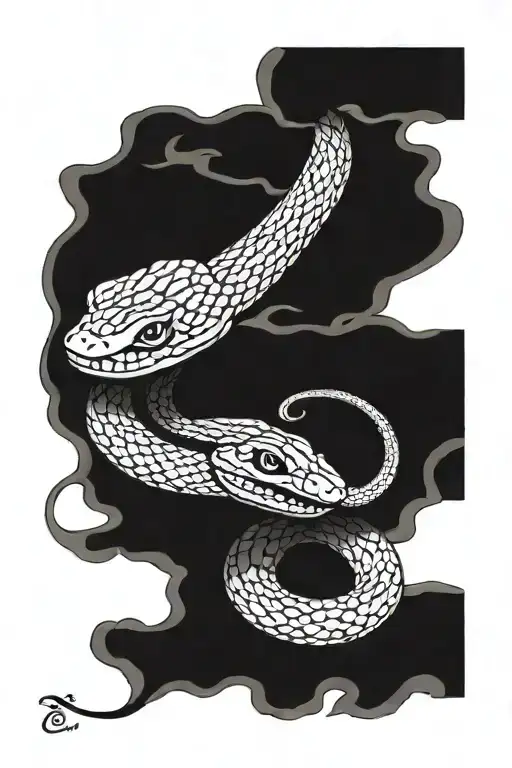snake 2d tattoo design idea