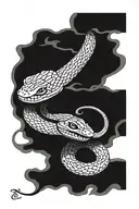 snake 2d tattoo design idea