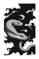 snake 2d tattoo design idea