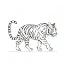 tiger walking tattoo design idea