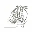 tiger walking tattoo design idea