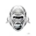 gorilla in gladiator helmet tattoo design idea