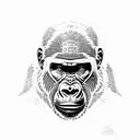 gorilla in gladiator helmet tattoo design idea