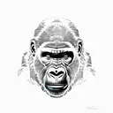 gorilla in gladiator helmet tattoo design idea
