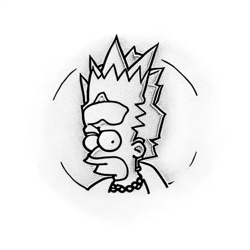 Bart simpson avec des tatouages sur le corps tattoo design idea