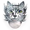 space cat  tattoo design idea