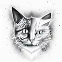 space cat  tattoo design idea