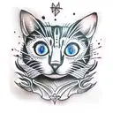 space cat  tattoo design idea