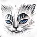 space cat  tattoo design idea