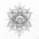 straight line of flowers with stars moon and sparkles  tattoo design idea