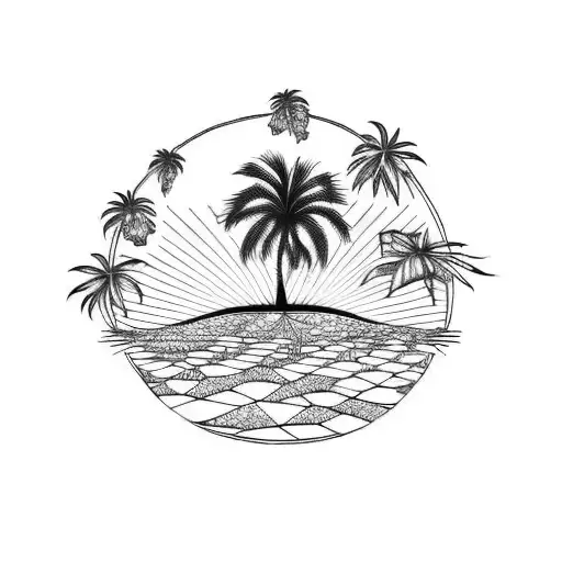 Palm Tree tattoo design idea