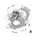 Japanese dragon with koi fish tattoo design idea