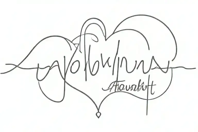 name "Giovanni" and heartbeat line tattoo design idea