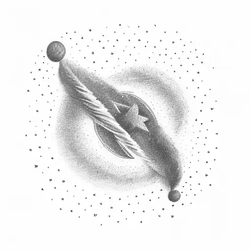 A shooting star leaving a trail of rainbow colors behind it tattoo design idea