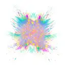 A shooting star bursting into a cloud of colorful smoke tattoo design idea