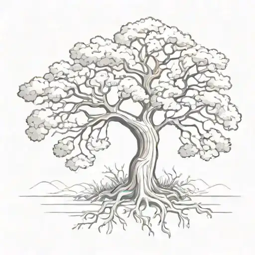 oak tree tattoo design idea
