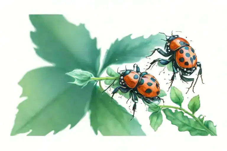 ladybug and jumping spider tattoo design idea