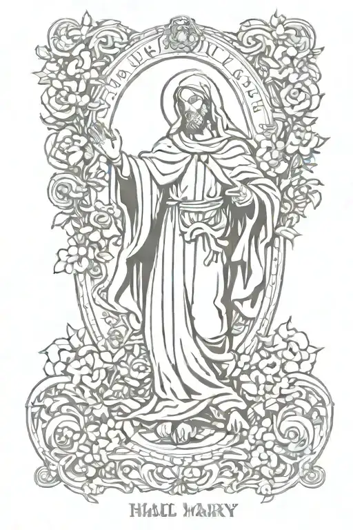 hail mary tattoo design idea