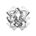 Interlocking hearts with barbells forming the initials tattoo design idea