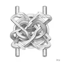 Interlocking hearts with barbells forming the initials tattoo design idea